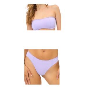 Frankies Bandeau Swim Top + Dawson Bikini Bottoms Plum Small NWT